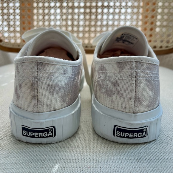 Superga 2750 Tie Dye Low Top Platform Sneaker Tennis Shoe | White, Grey | W 8 - Picture 13 of 16